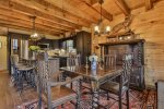 Breakfast bar seating for four next to dinning